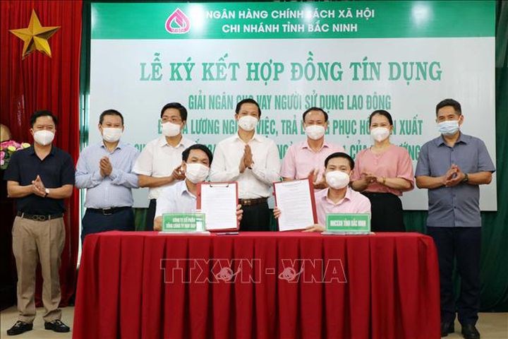 Ký hợp đồng tín dụng và hỗ trợ doanh nghiệp trả lương người lao động