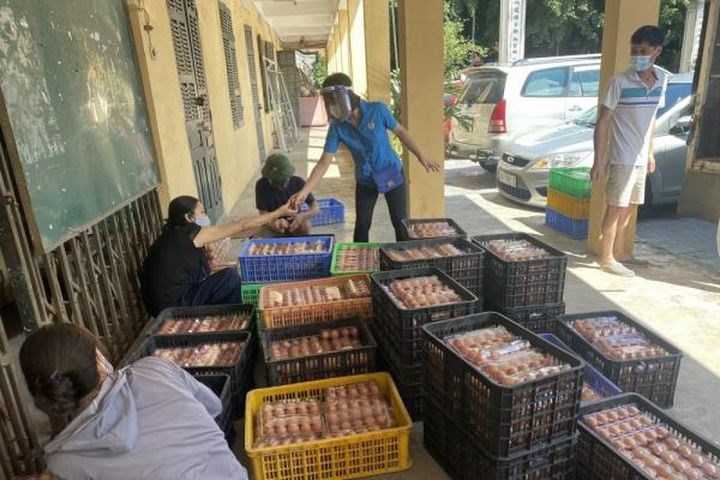 Các cấp công đoàn quận Tây Hồ chung tay tiêu thụ nông sản giúp nông dân huyện Ứng Hòa